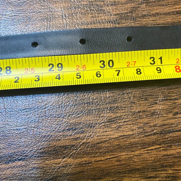 Vtg Liz Claiborne Jeweled Buckle Black Leather Blend Belt Women S Waist 27"-31" - Picture 10 of 10